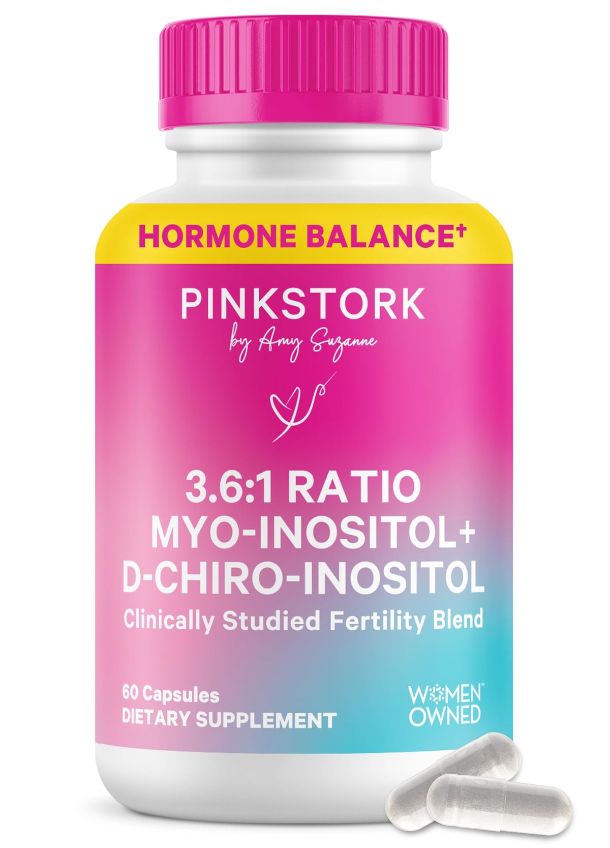 Pink Stork Myo-Inositol & D-Chiro Inositol 3.6:1 - 60 Capsules