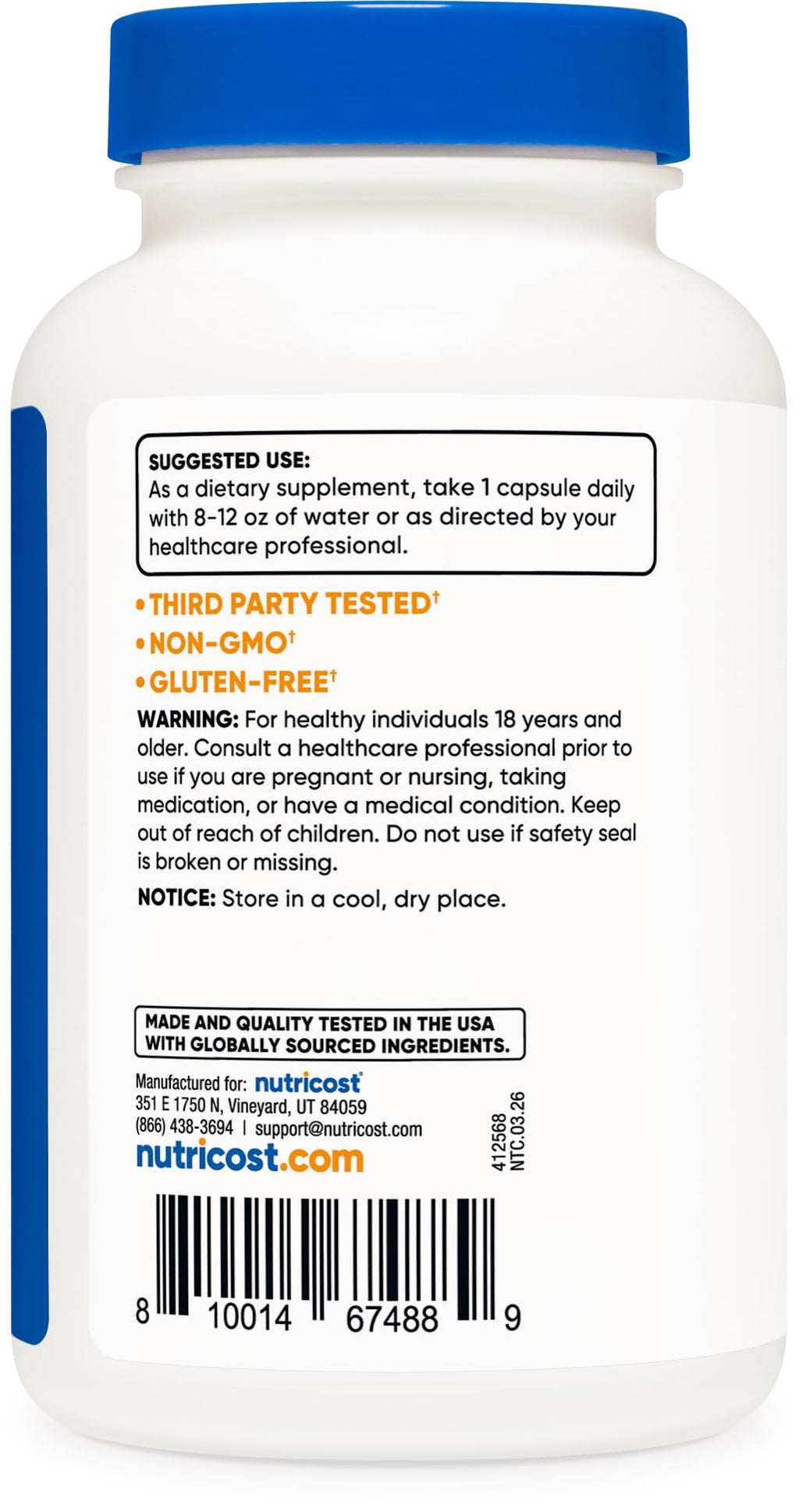 Nutricost L-Glycine 1000mg - 120 Vegetarian Capsules - image 4