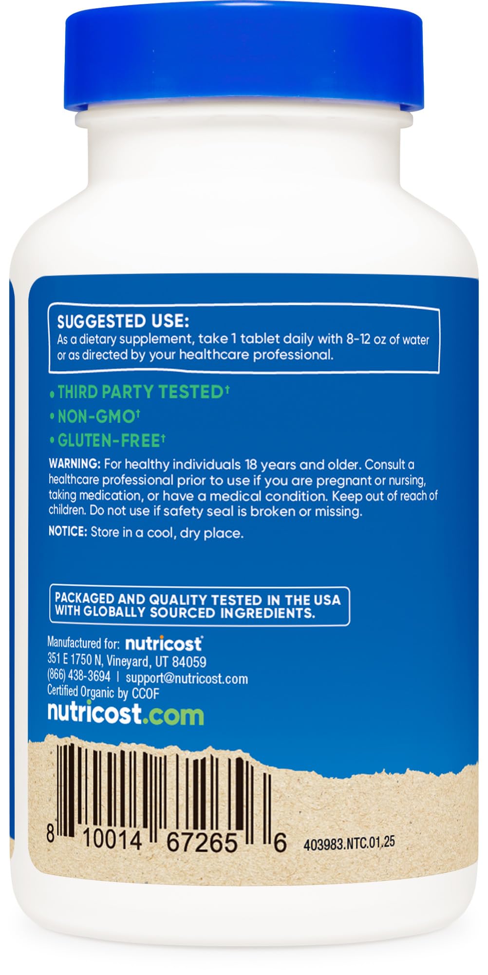Nutricost Organic Chlorella 500mg - 240 Tablets - image 4