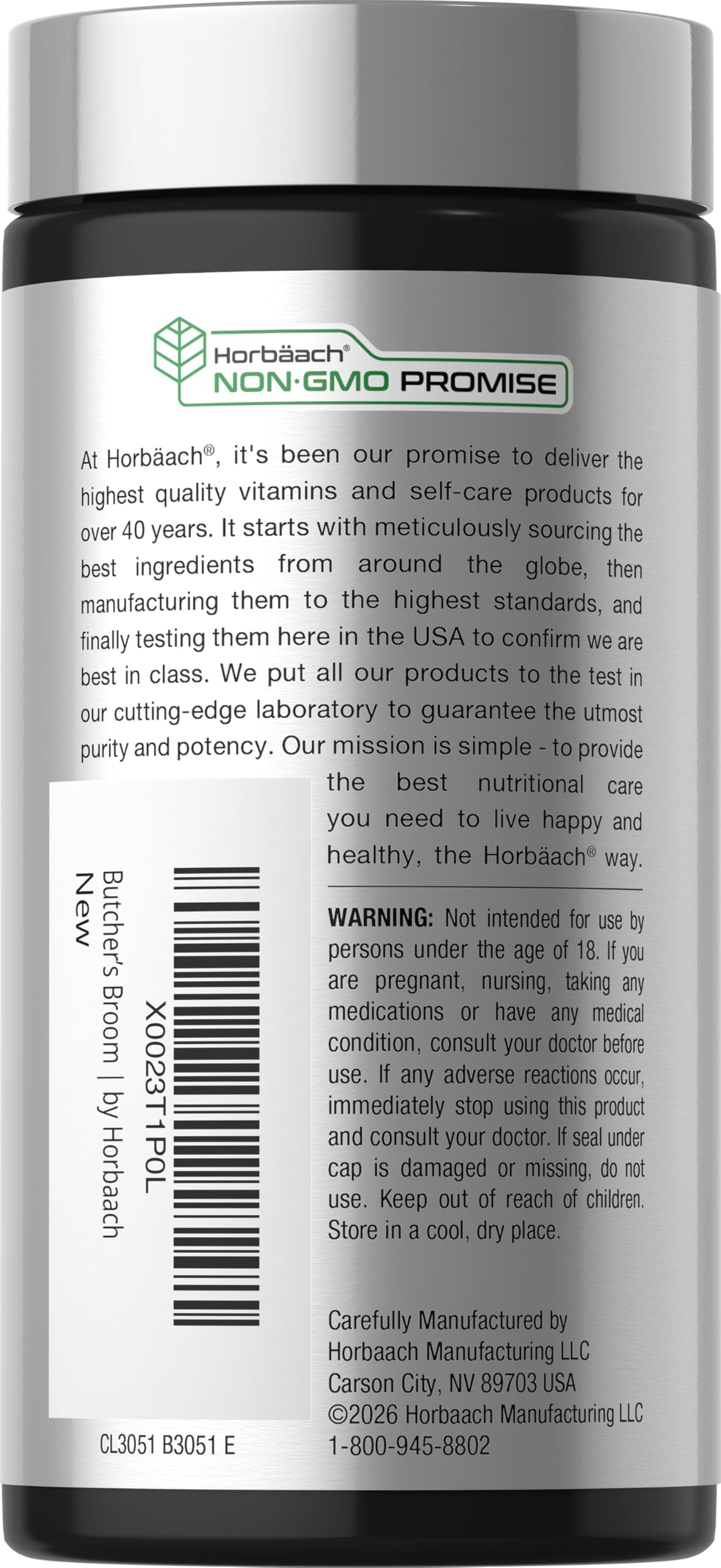 Horbäach Butchers Broom Extract - 120 Capsules - image 3