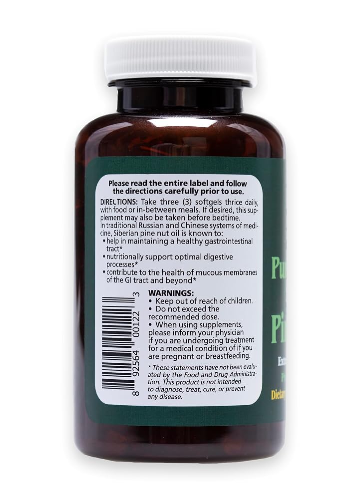 Siberian Tiger Naturals Siberian Pine Nut Oil Capsules - 180 Softgels - image 3