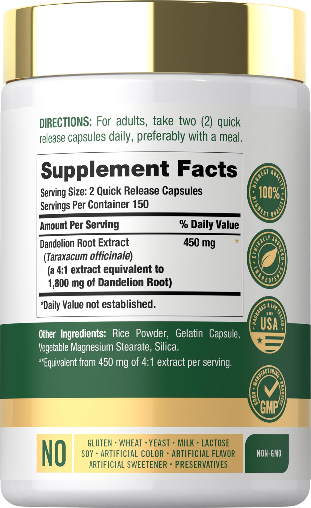 Carlyle Dandelion Root Extract - 300 Capsules - image 2