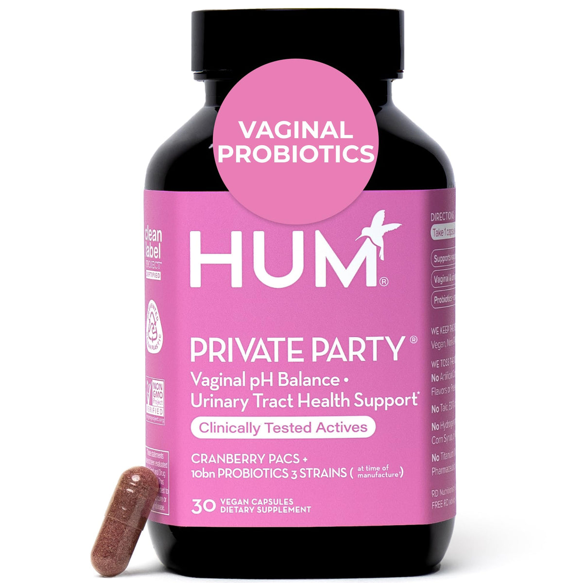 HUM Private Party Vaginal Probiotic pH Balance - 30 Capsules
