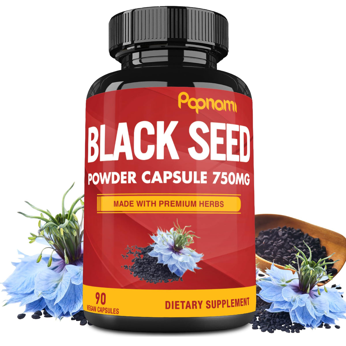 Papnami Black Seed Powder Capsules 750mg - 90 Count