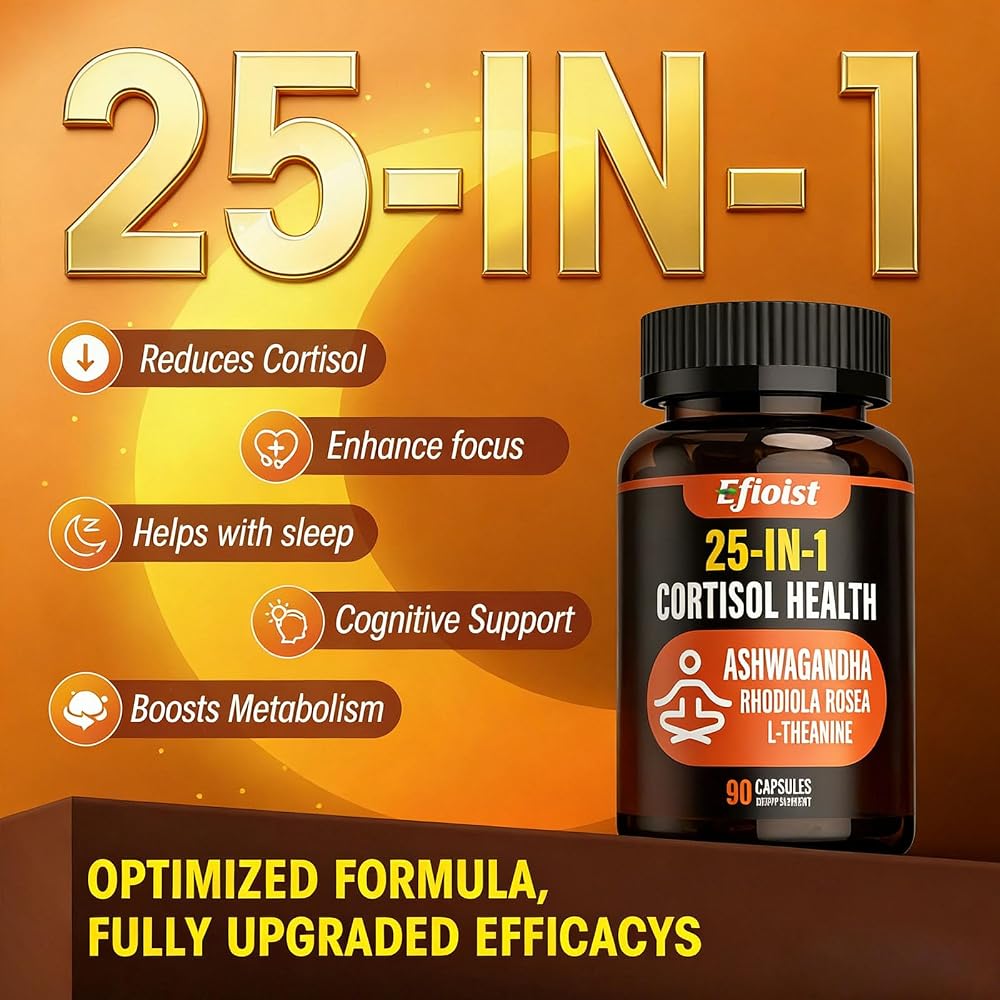 Efioist Cortisol Supplement with Ashwagandha & Rhodiola - 90 Capsules - image 4