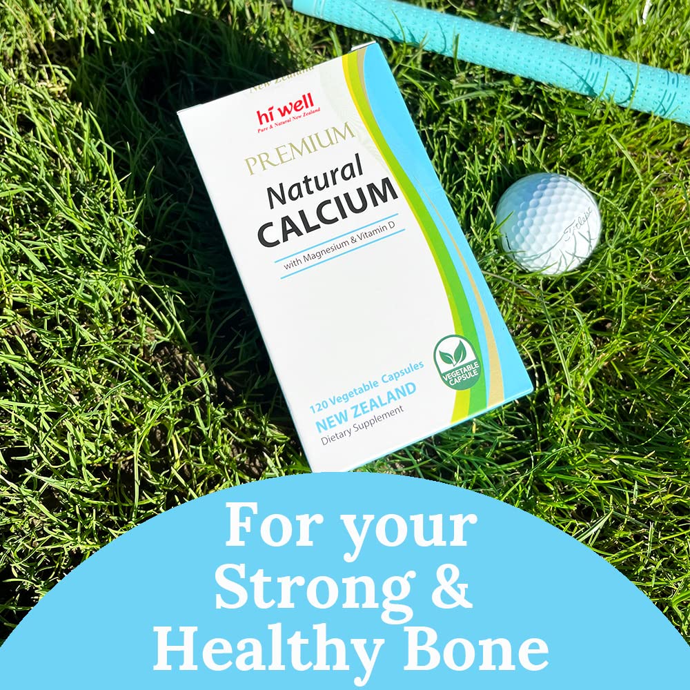 HI WELL Premium Natural Calcium with Magnesium & Vitamin D - 120 Capsules - image 2