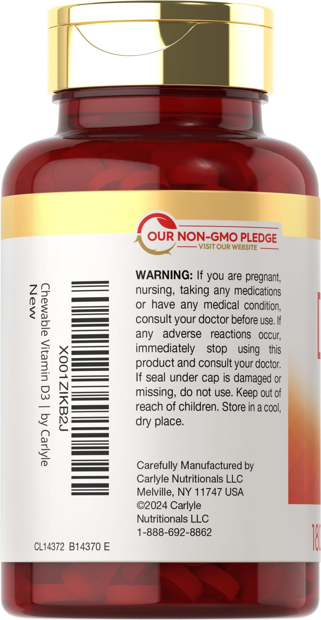 Carlyle Chewable Vitamin D3 2000 IU - 180 Tablets - image 3