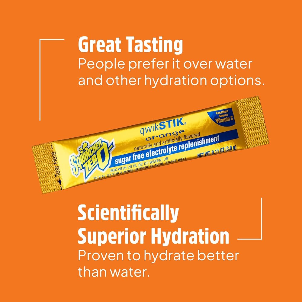 Sqwincher Zero Qwik Stik - Sugar Free Electrolyte Powdered Beverage