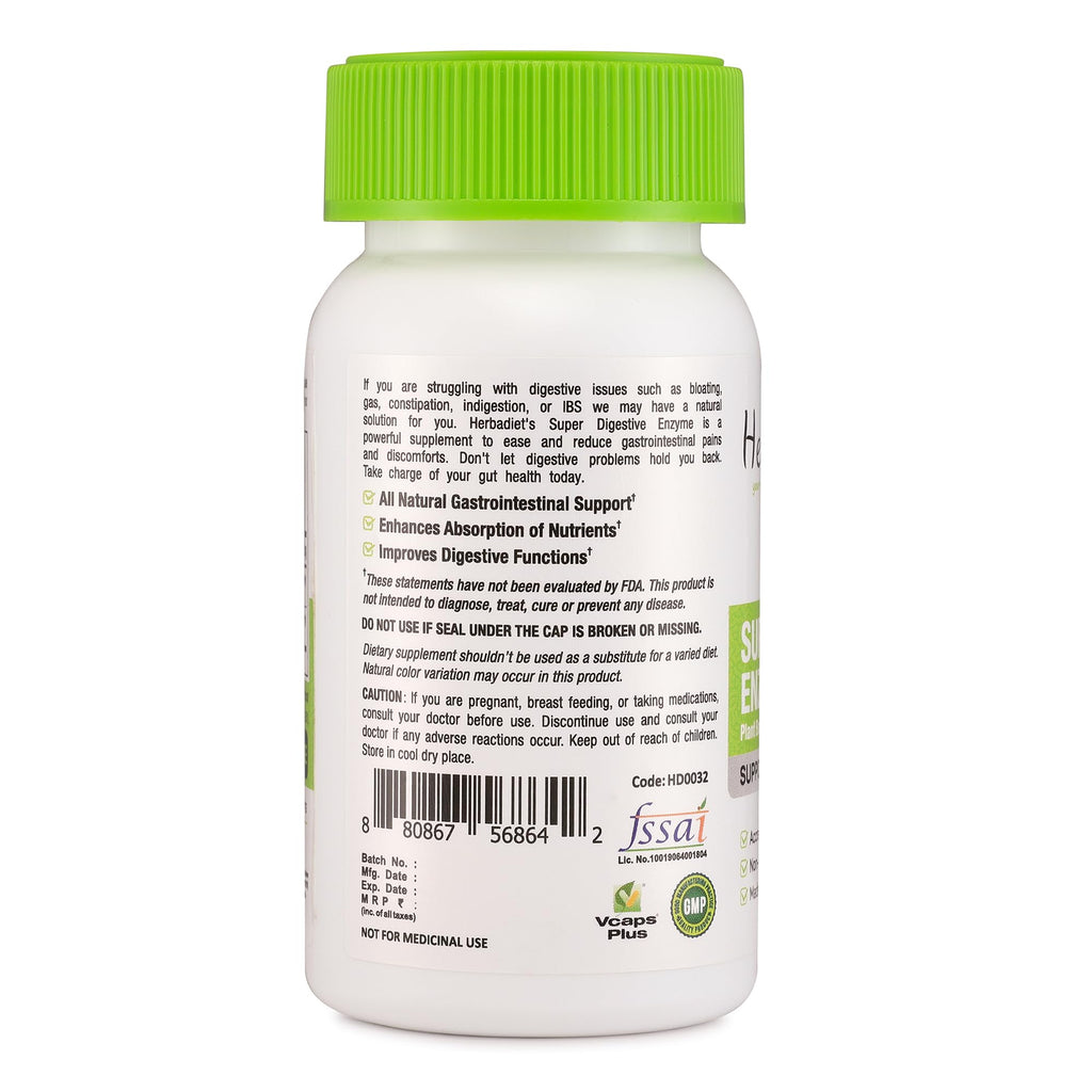 Herbadiet Digestive Enzyme Supplements Bromelain Papain - 60 Capsules - image 3