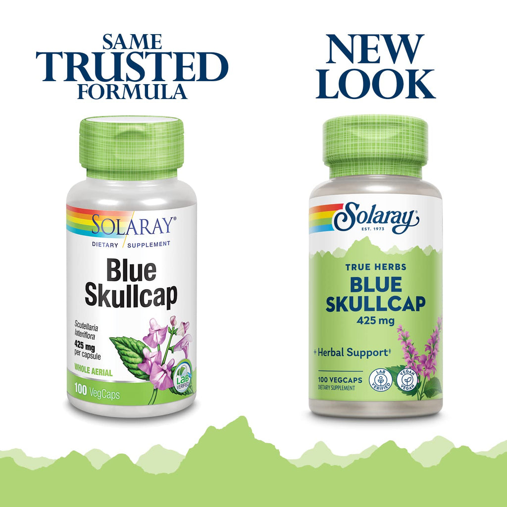 SOLARAY Blue Skullcap Supplement 425mg - 100 Vegetarian Capsules - image 3