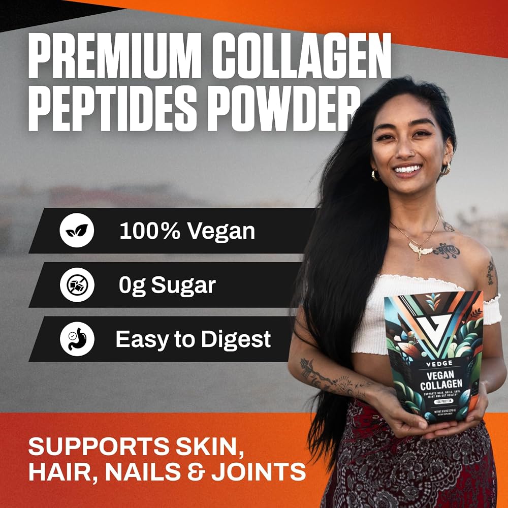 VEDGE Vegan Collagen Powder, Plant-Based Peptides - 20 Servings - image 2