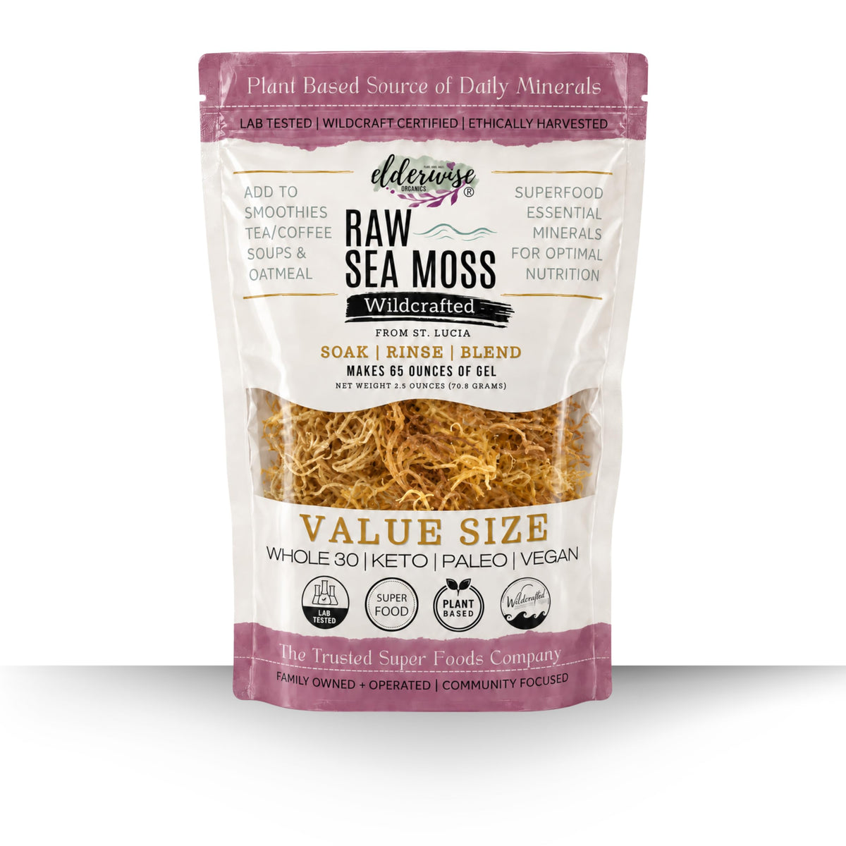 Elderwise Golden Sea Moss Raw Wildcrafted Gracilaria - 2.5oz - image 7