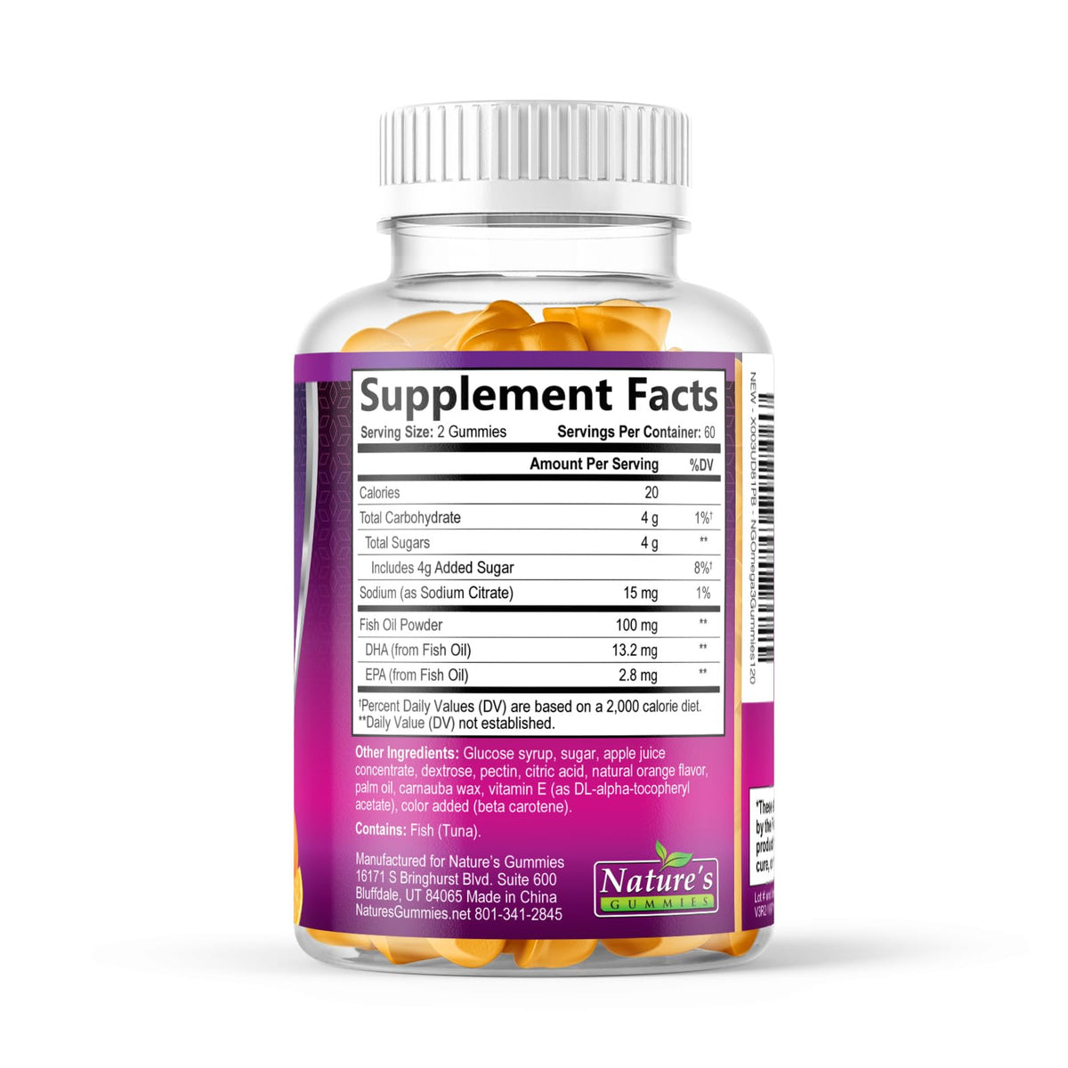 Nature's Nutrition Omega 3 Fish Oil Gummies - Extra Strength Omega-3