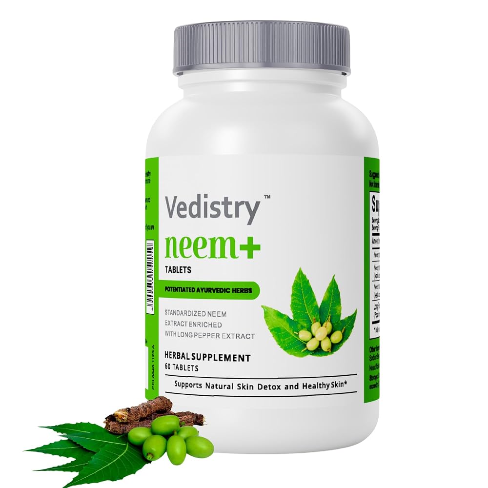 Vedistry Neem Supplements 1100mg for Clear Skin - 60 Tablets