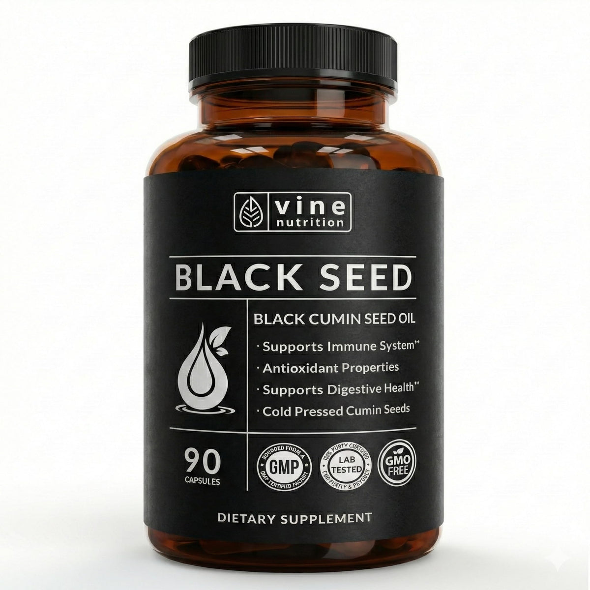 Vine Nutrition Black Seed Oil 500mg - 90 Softgels