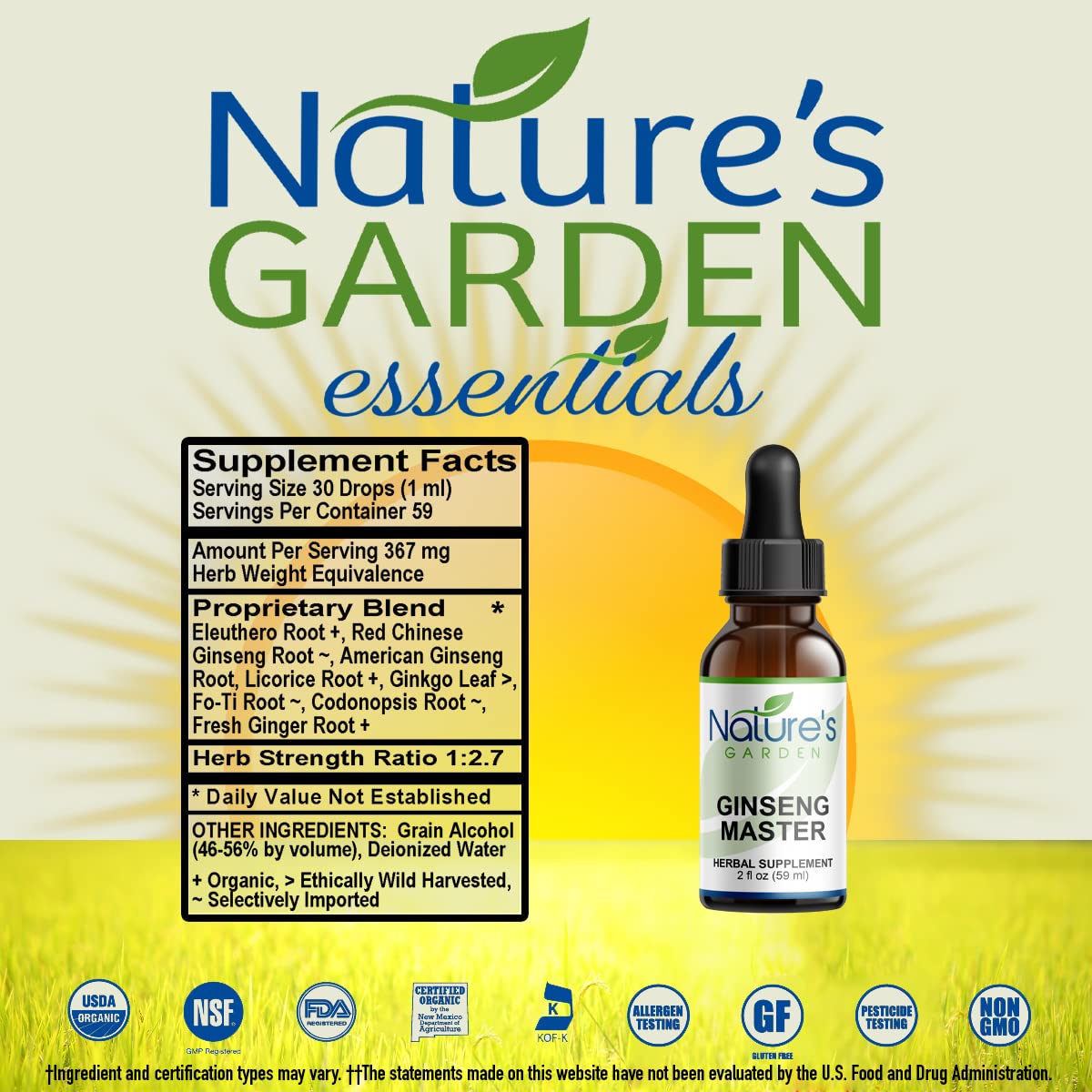 Nature's Garden Ginseng Master Energy Liquid Extract - 2 oz - image 2
