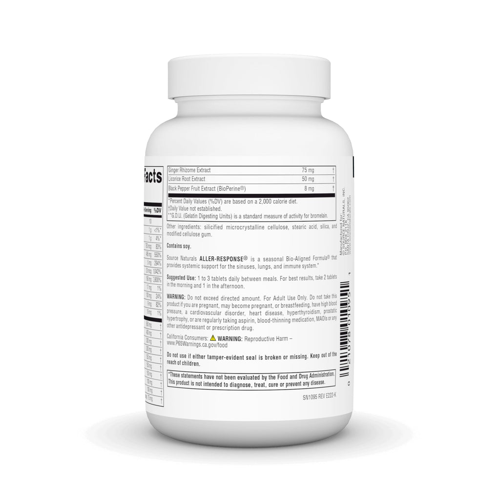 Source Naturals Aller-Response Seasonal Immune Support - 90 Tablets - image 3