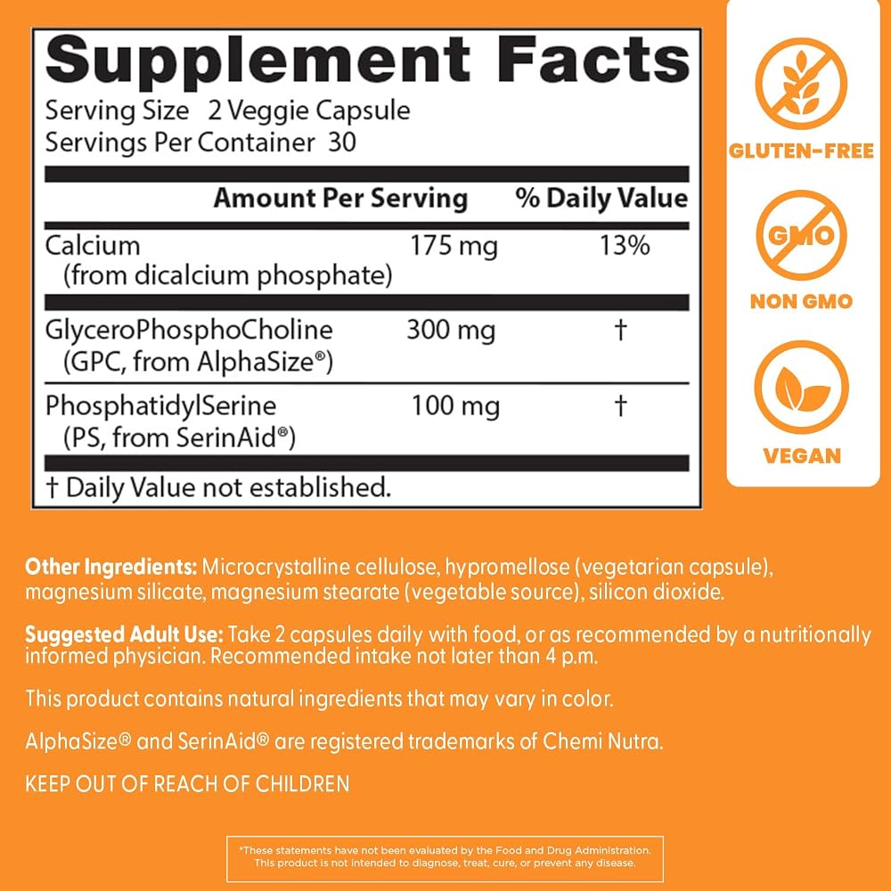 Doctor's BEST Natural Brain Enhancers - 60 Vegetarian Capsules - image 4