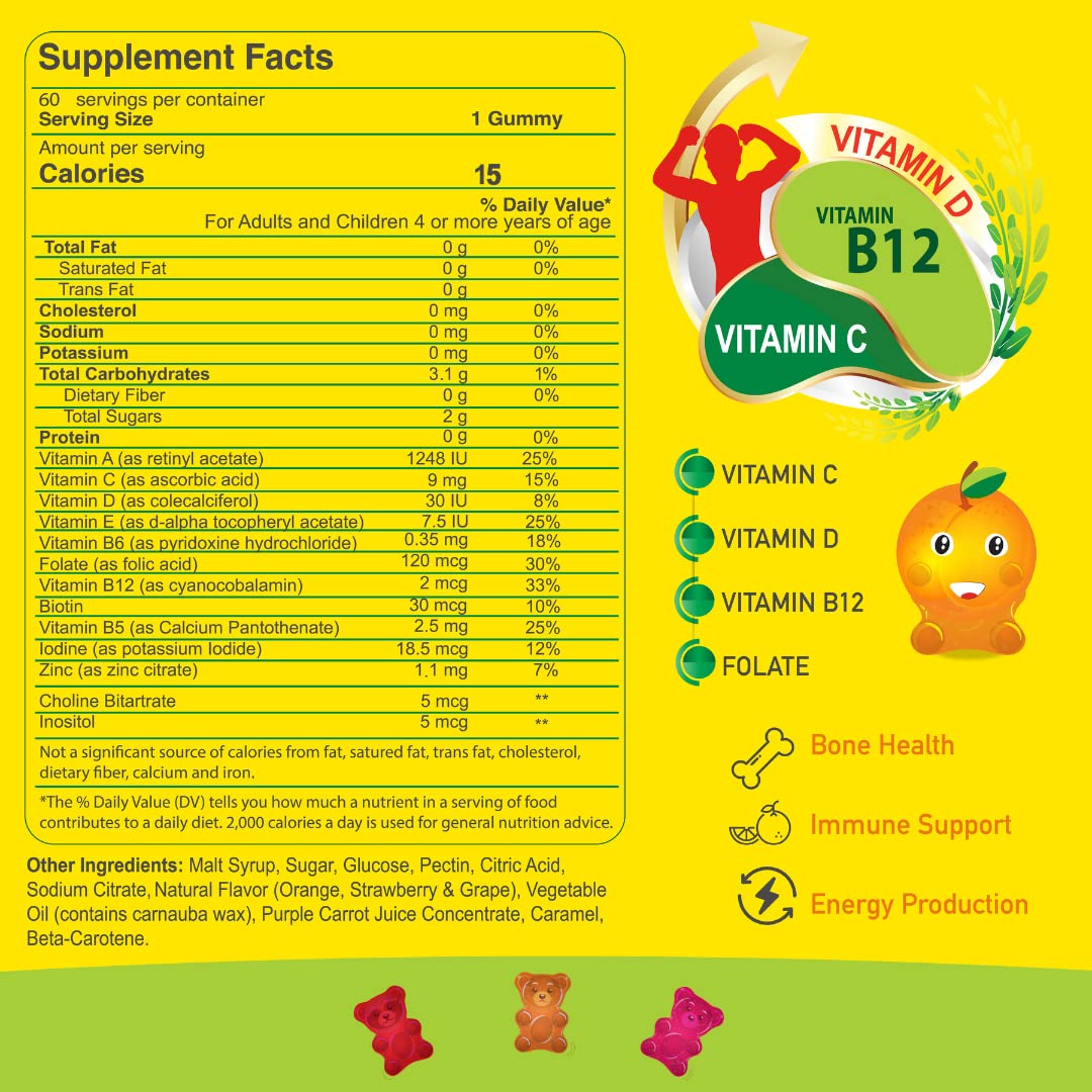 ALFA VITAMINS Multivitamin Gummy Bears for Kids - 60 Count - image 4