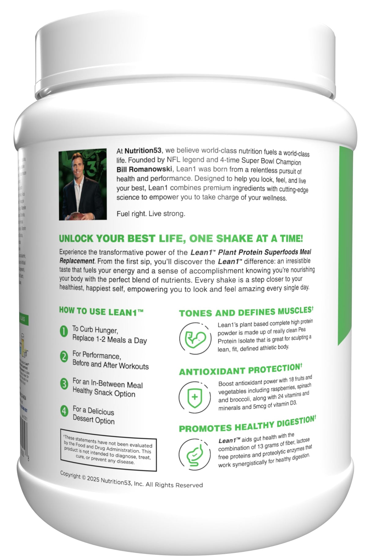LEAN1 Plant-Based Protein Powder Meal Replacement Banana - 15 Servings - image 7