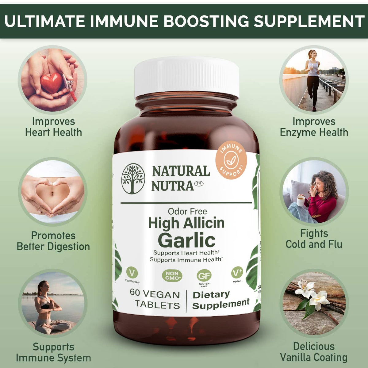 Natural Nutra High Allicin Garlic Supplement 500mg - 60 Tablets - image 4