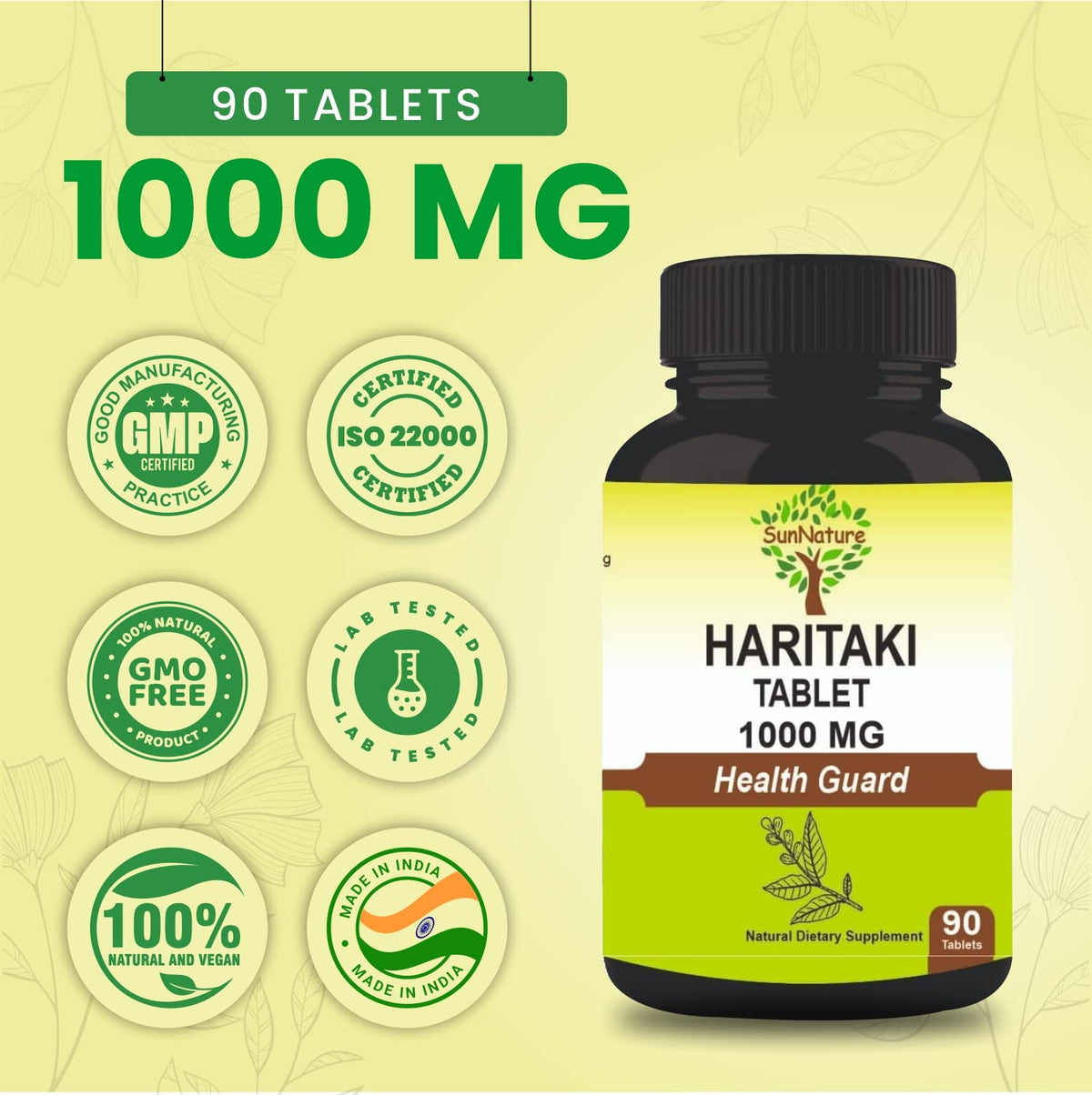 SunNature Haritaki Tablets 1000 mg - 90 Tablets - image 5