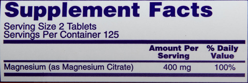 Now Foods Magnesium Citrate 200 mg - 250 Tablets - image 3