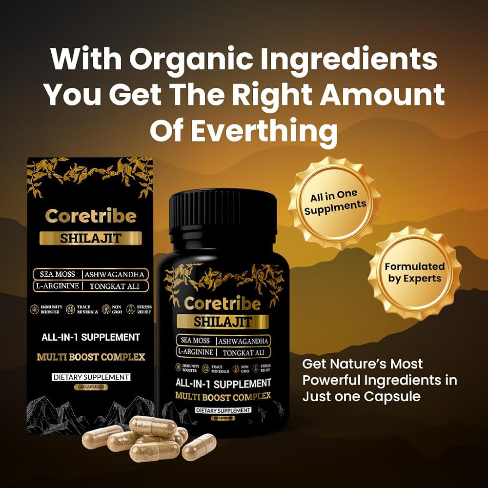 Coretribe Himalayan Shilajit Capsules with Sea Moss & Ashwagandha - 120 Count - image 4