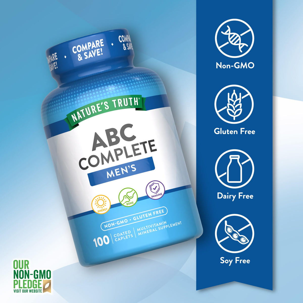 Nature's Truth Multivitamin for Men with Iron - 100 Caplets - image 3