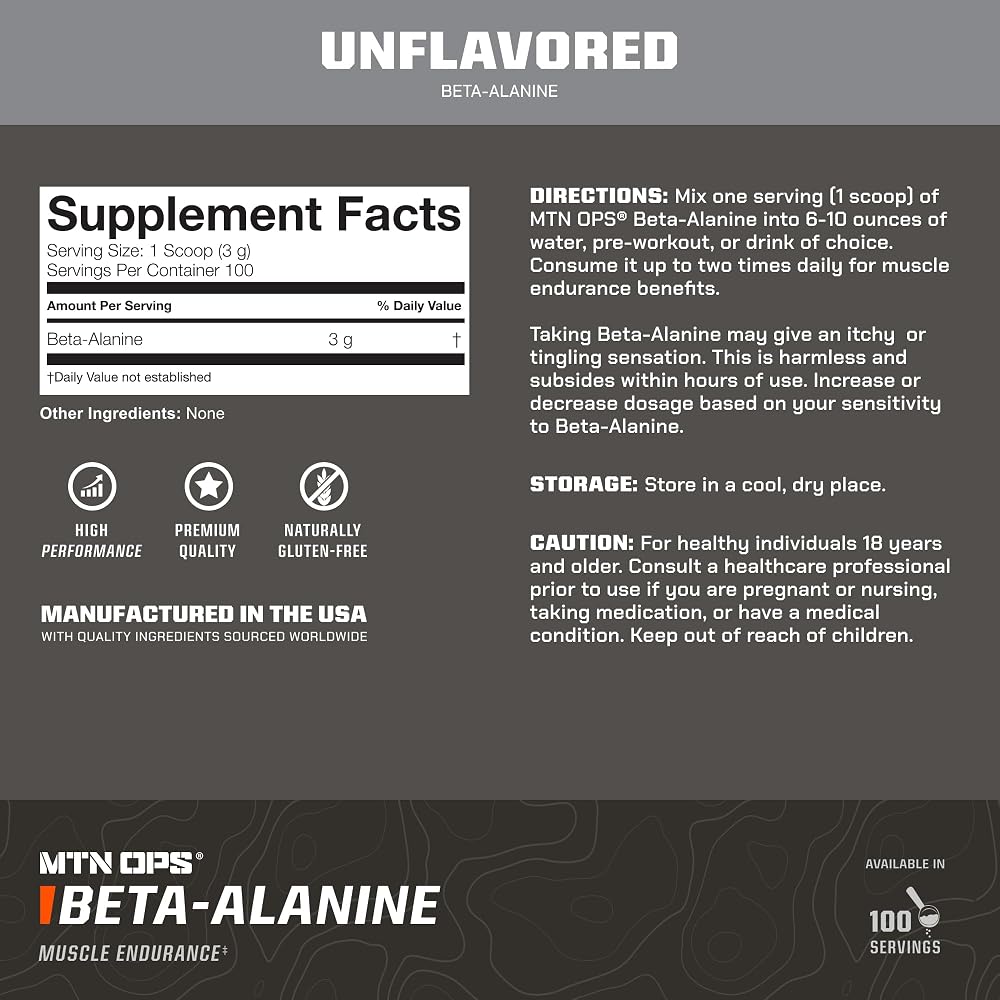MTN OPS Beta Alanine Powder for Muscle Endurance - 10.5 oz - image 3