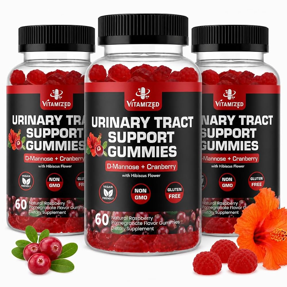 VITAMIZED Potent Cranberry Gummies 1500mg with D Mannose - Urinary