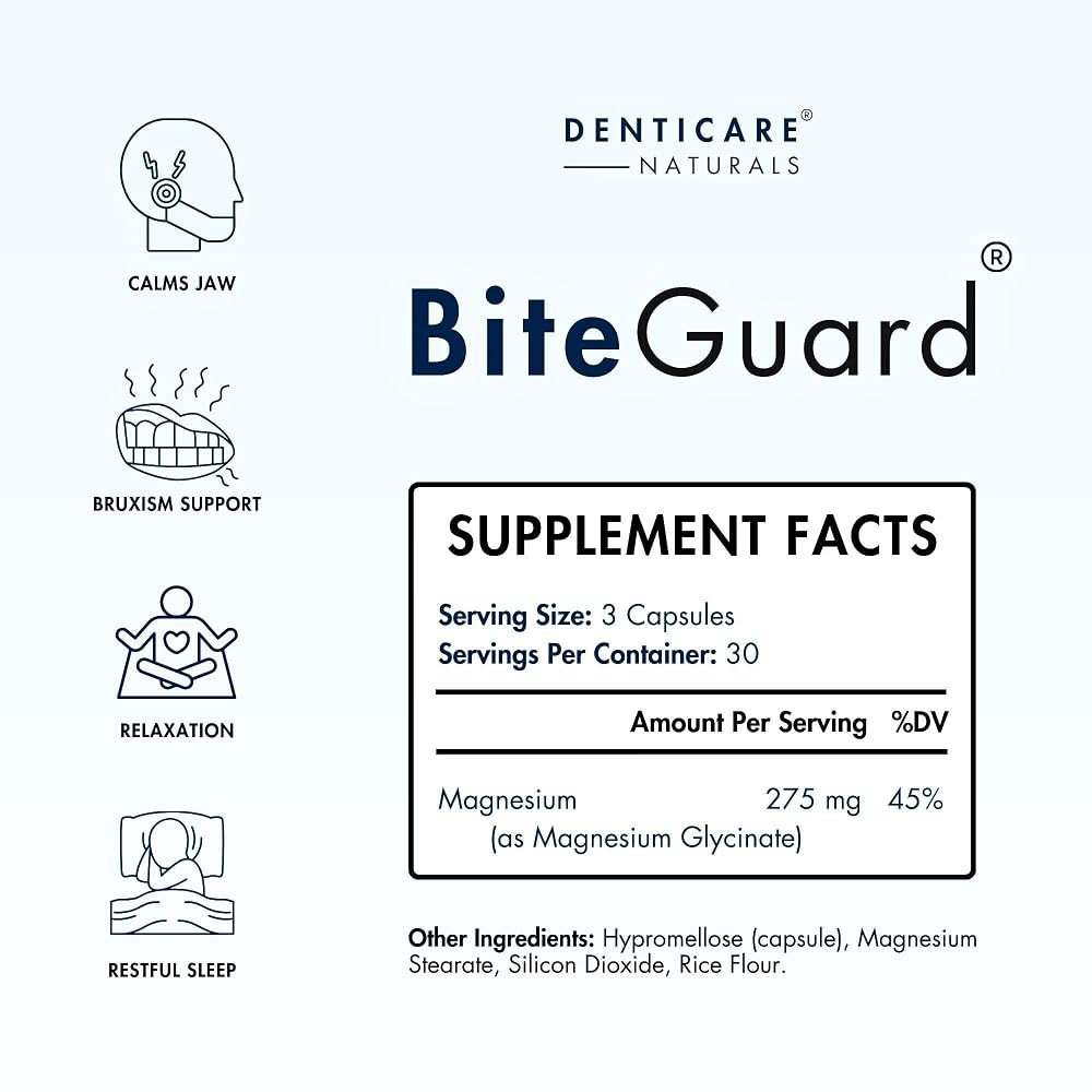 Denticare Naturals Magnesium Glycinate for Teeth Grinding - 90 Capsules - image 2