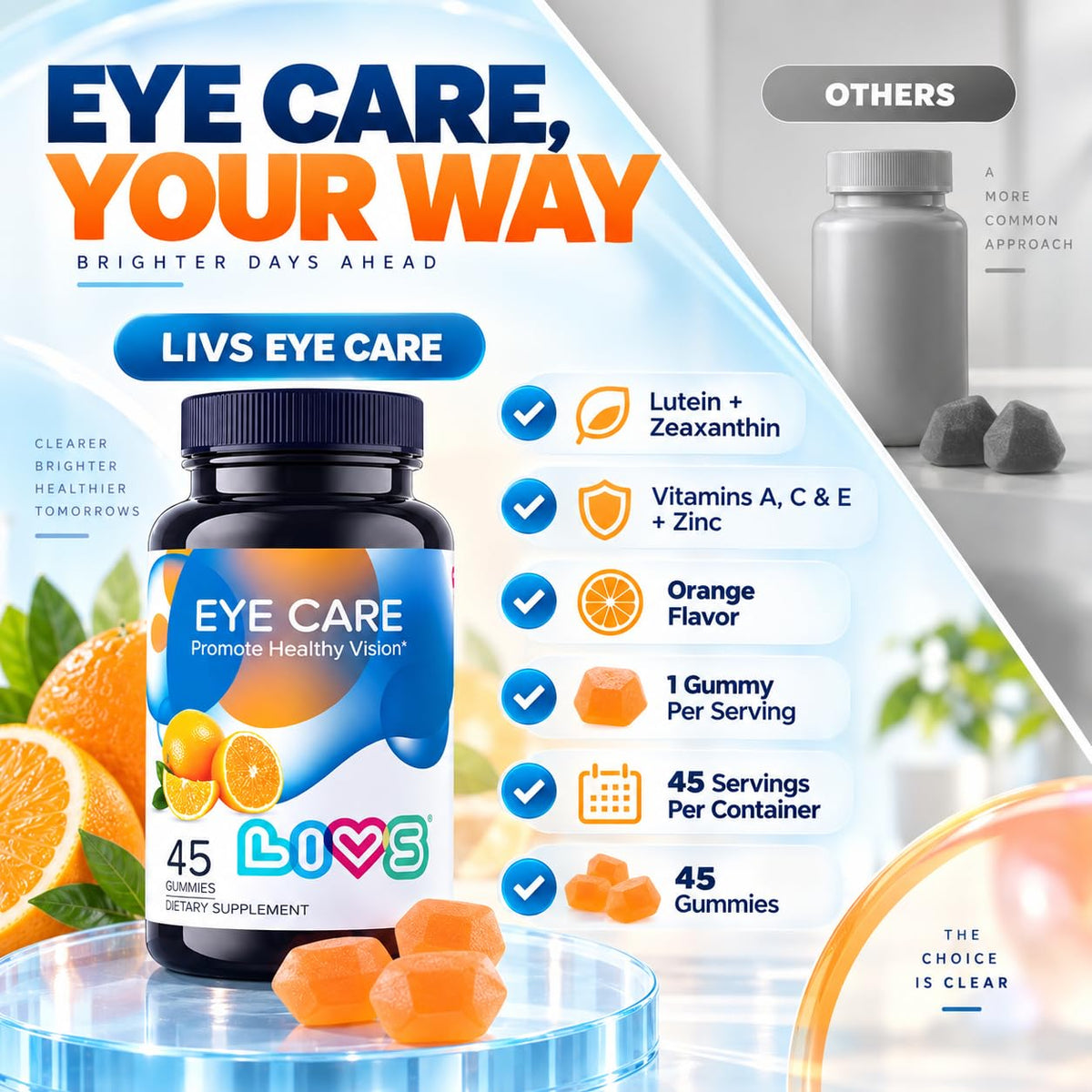 LIVS Eye Care Lutein and Zeaxanthin Gummies - 45 Gummies - image 9