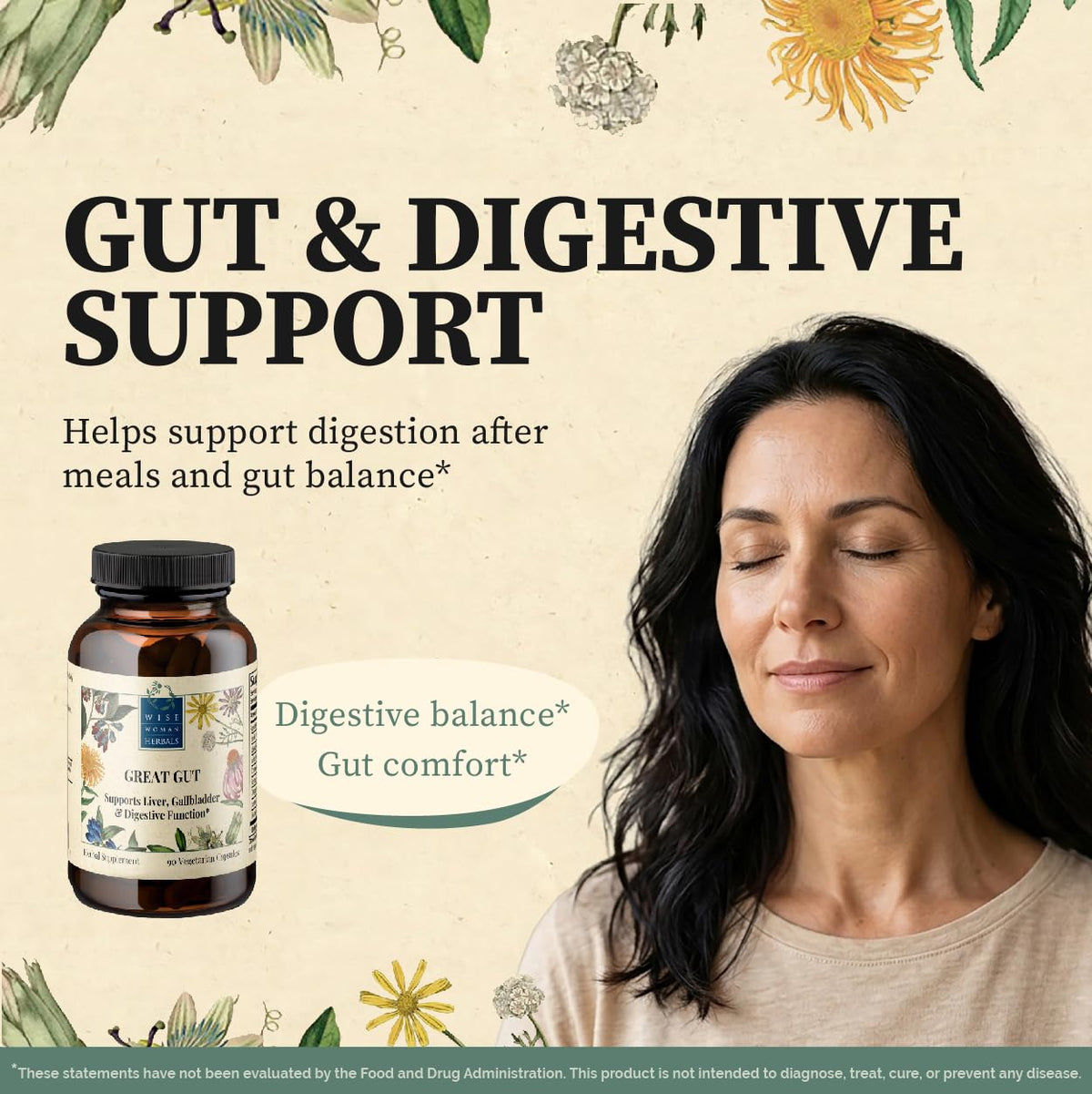 Wise Woman Herbals Great Gut Milk Thistle Blend - 90 Vegetarian Capsules - image 2