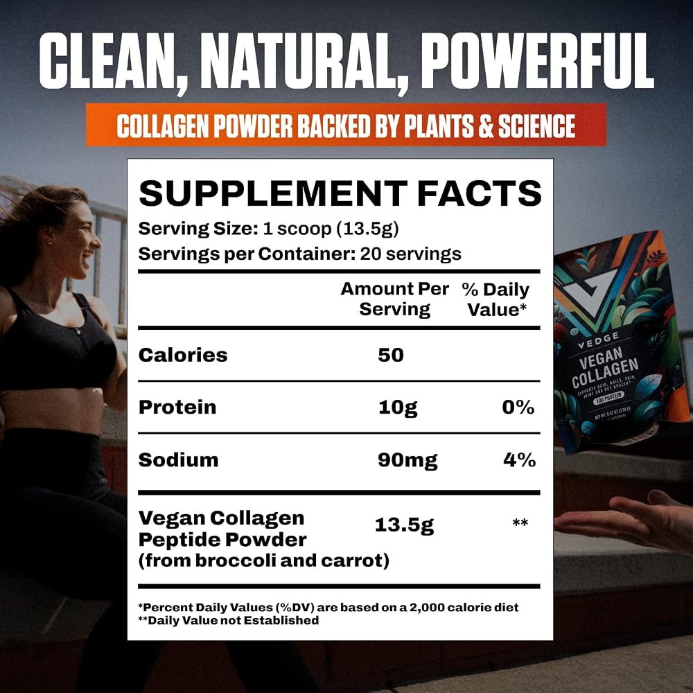 VEDGE Vegan Collagen Powder, Plant-Based Peptides - 20 Servings - image 3