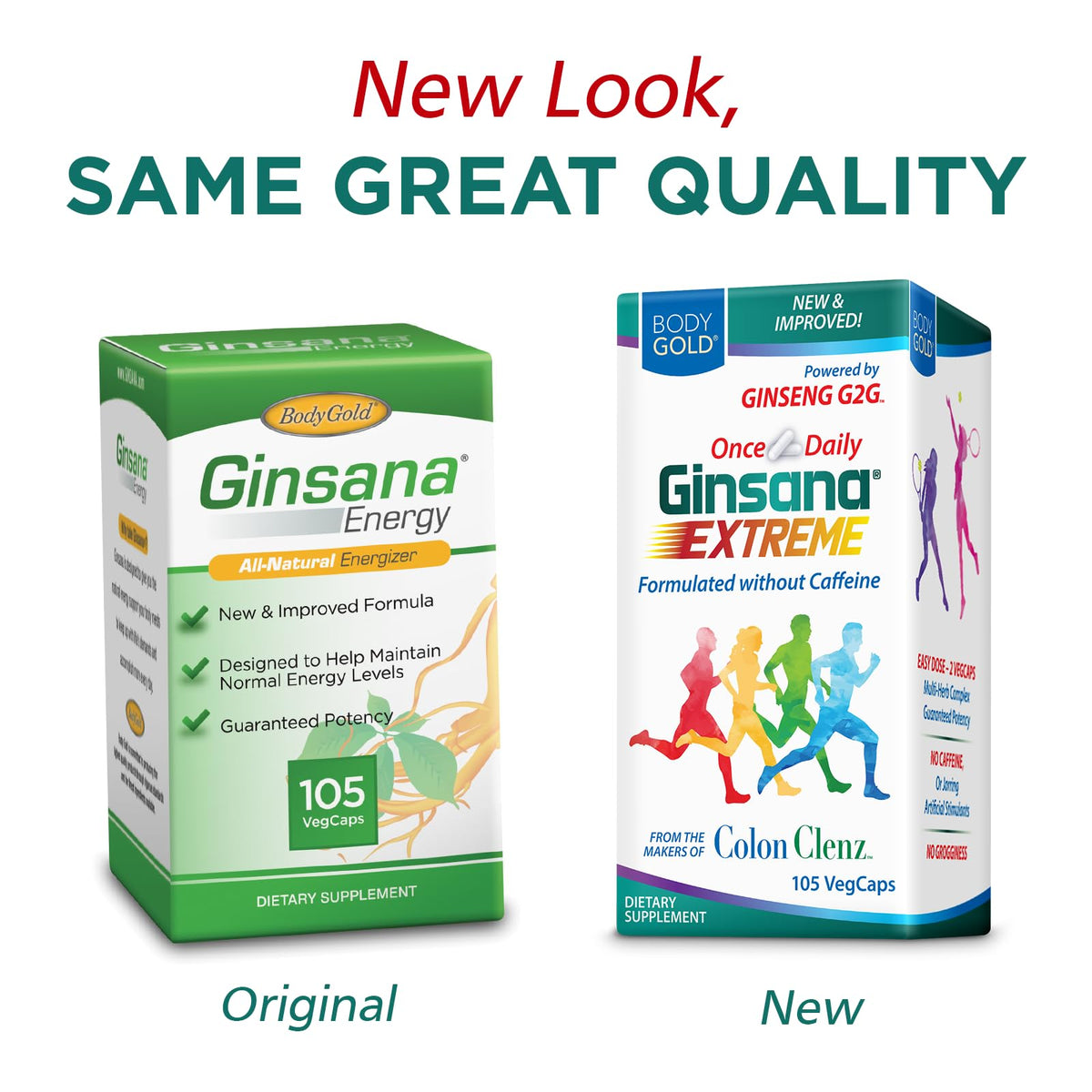 Body Gold Ginsana Energy - 105 Vegetarian Capsules - image 2