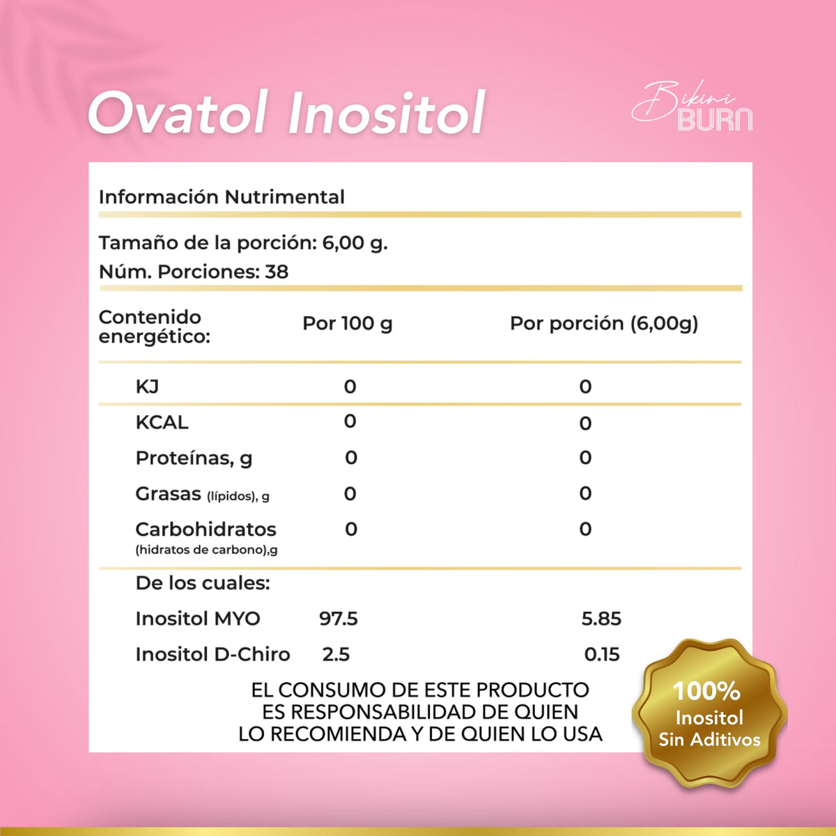 Bikini Burn Ovatol Inositol Powder Hormonal Support - 38 Servings - image 4