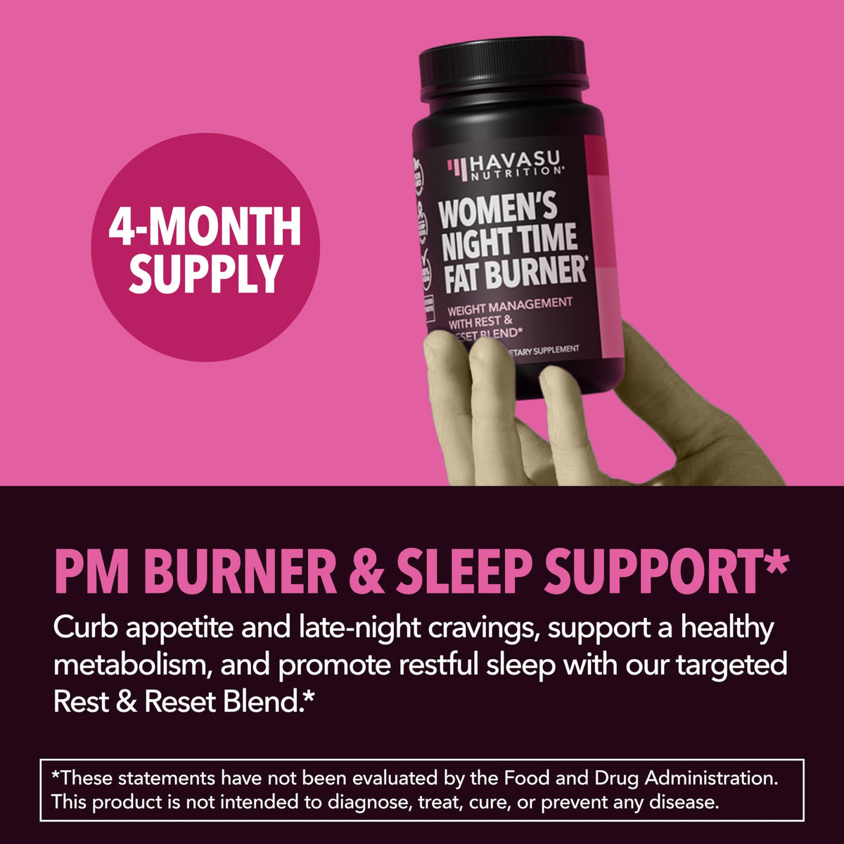 HAVASU NUTRITION Night Time Fat Burner Capsules for Women