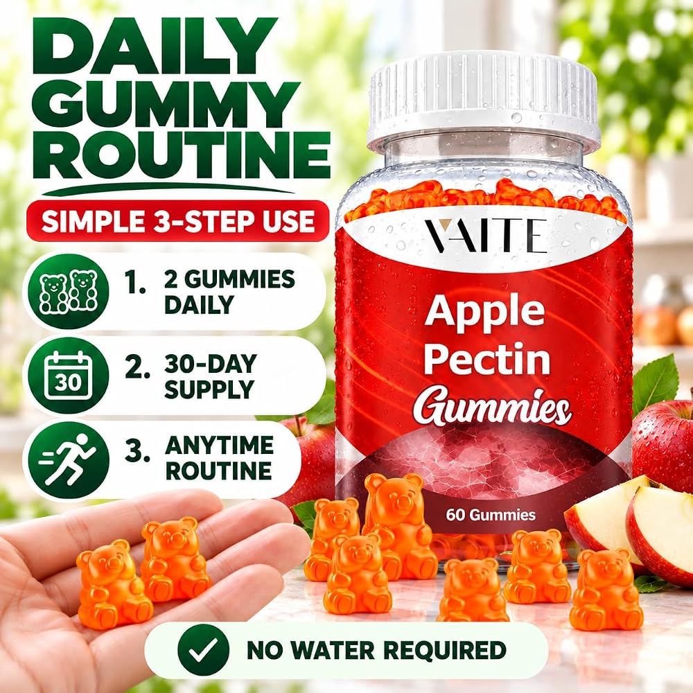 VAITE Apple Pectin Gummies High-Fiber Digestive Support - 60 Gummies - image 4