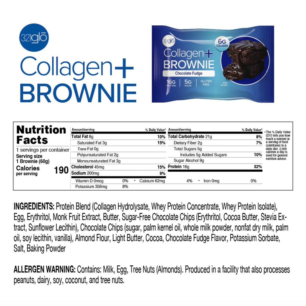 321glō 321glo Collagen Protein Brownie