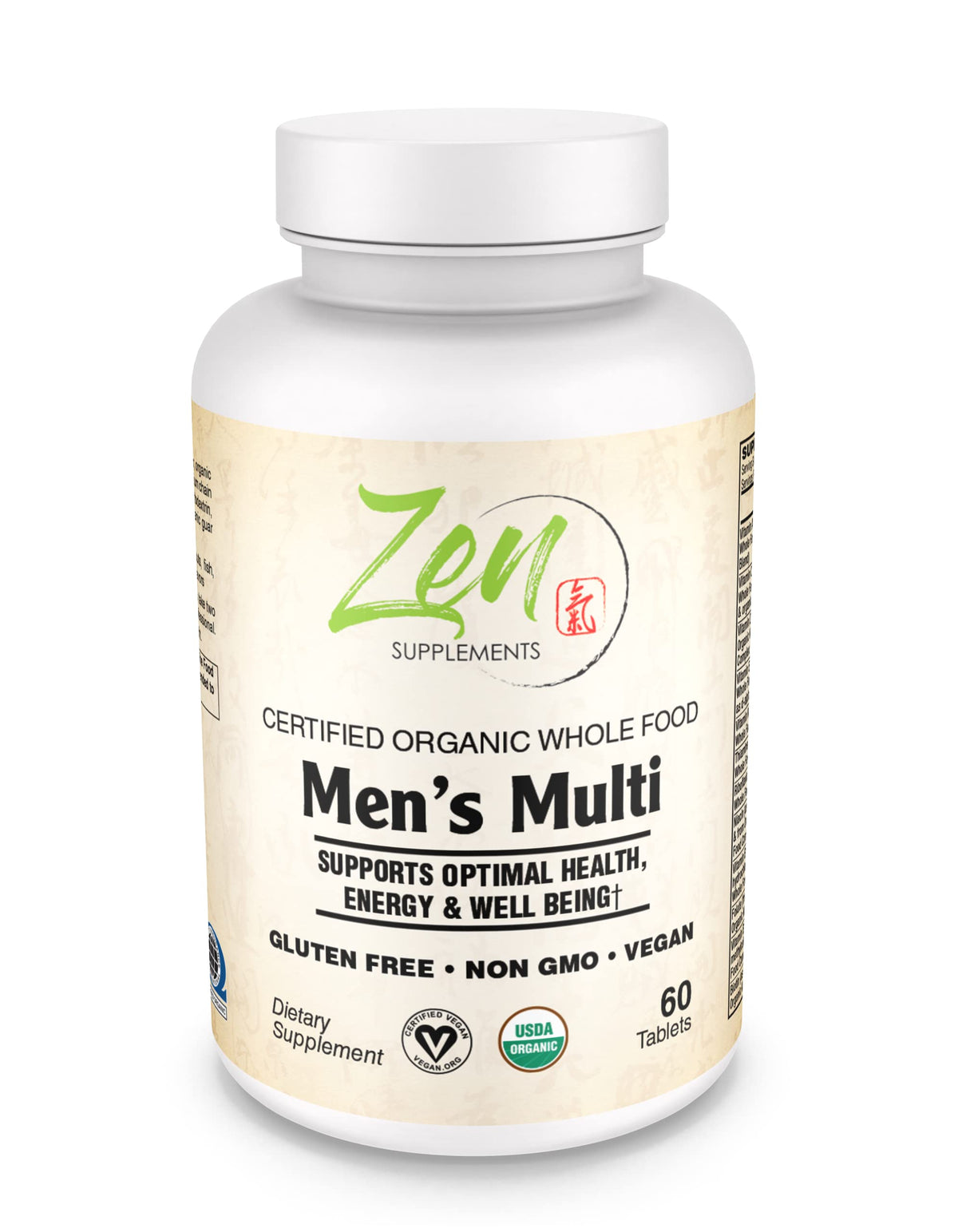 Zen Supplements Whole Food Organic Men's Multivitamin - 60 Tablets