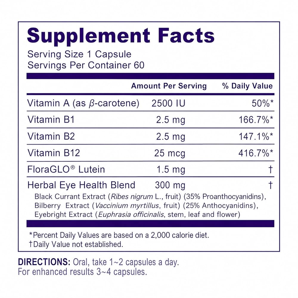 LOVITA Eyes Care Vitamin A & FloraGLO Lutein Complex - 60 Capsules - image 6