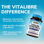 Vitalibre Choline Bitartrate 300mg with B Vitamins - 60 Vegan Capsules - image 7