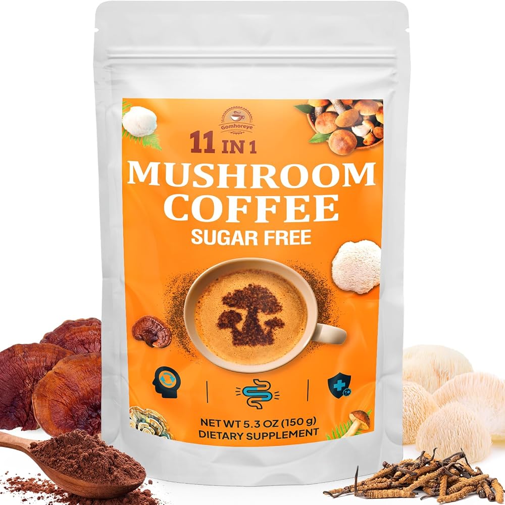 Gomhoreye Mushroom Coffee Organic with 11 Superfood Mushrooms - 5.3oz