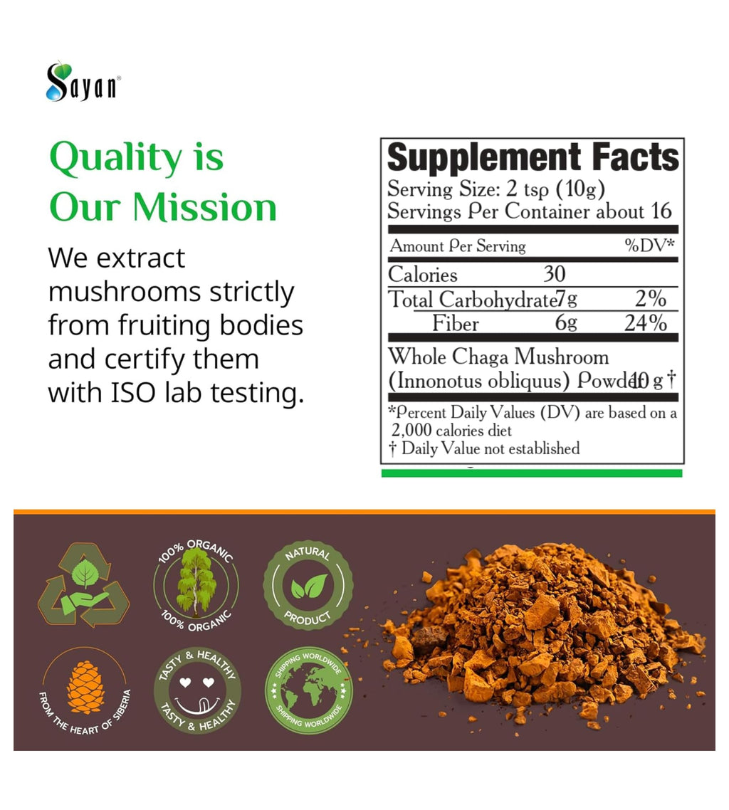 Sayan Coarse Chaga Powder - 6 oz - image 9