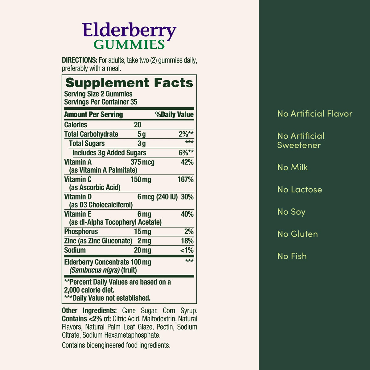 Nature's Bounty Flavored Gummy Elderberry Immune Health 100mg Bottle