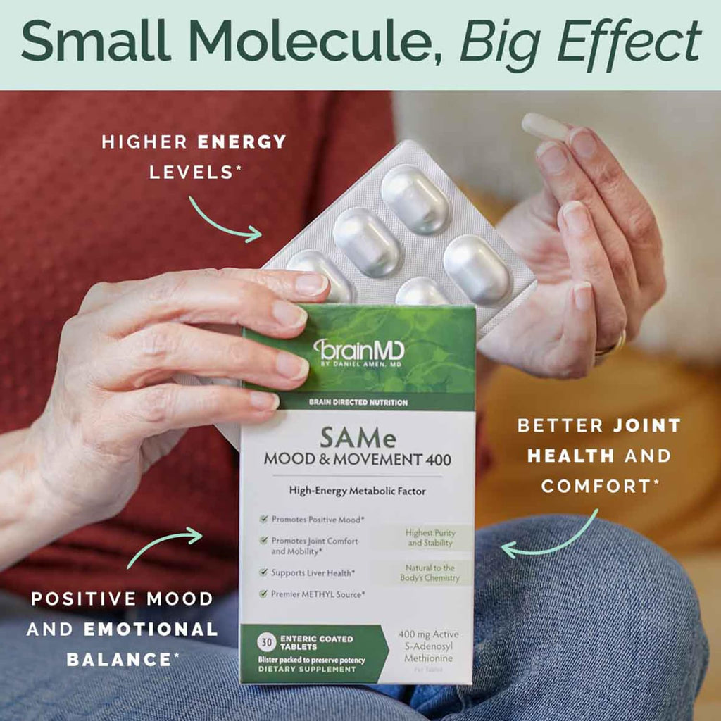 BrainMD Dr Amen SAMe 400 Mood & Movement - 30 Tablets - image 2
