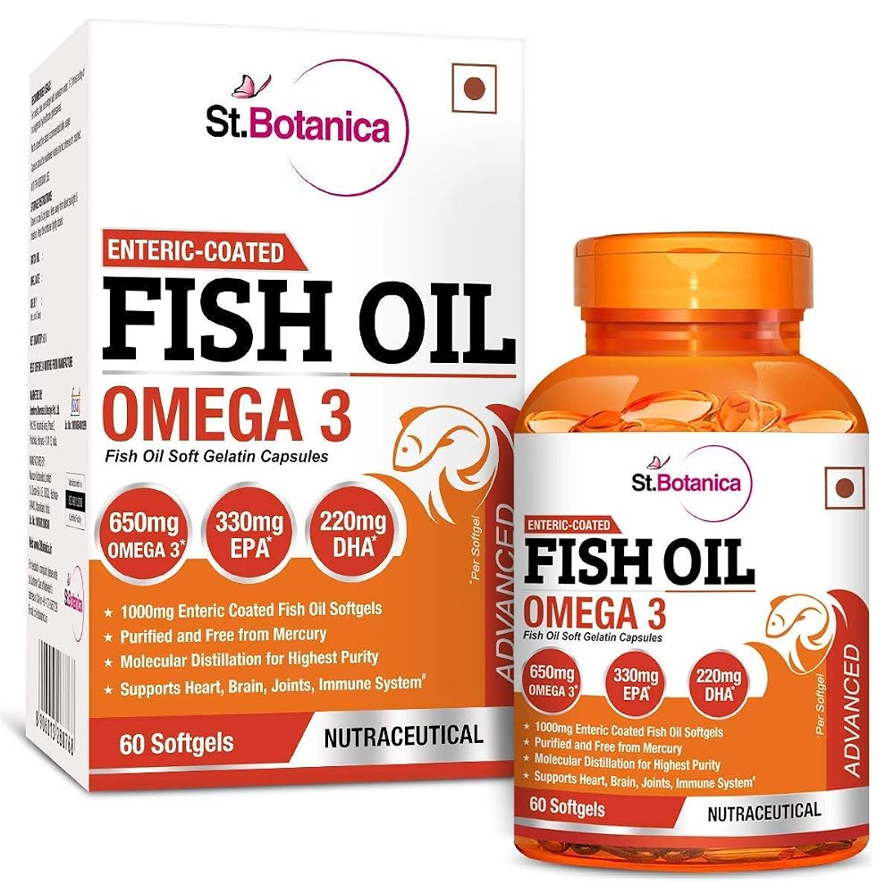 St.Botanica Fish Oil 1000 mg Double Strength - 60 Softgels