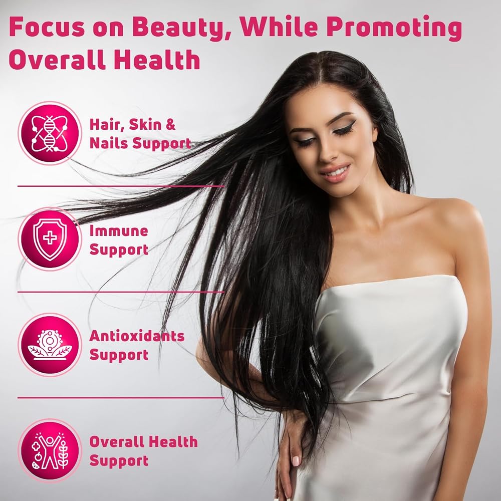 NUELATION Hair Skin and Nails Gummies with Biotin 6000mcg - 60 Count - image 3