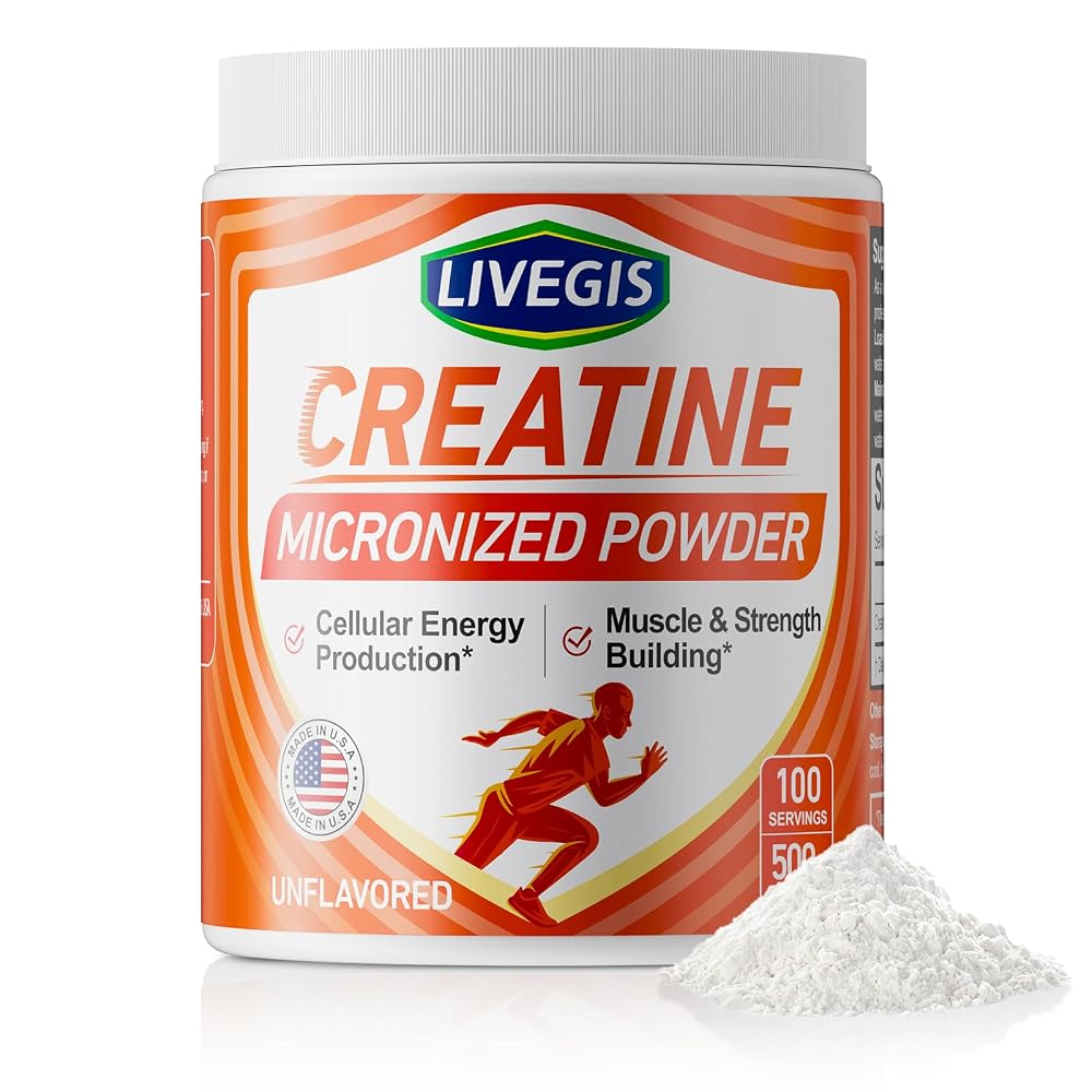 LIVEGIS Creatine Monohydrate Powder Unflavored - 500g